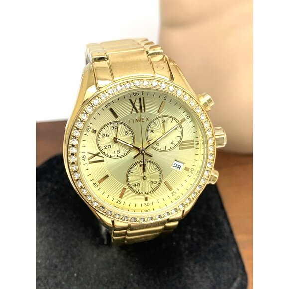 Timex Women's Watch TW2V57800 Quartz Chronograph Gold Dial Stainless Steel 38mm - Picture 13 of 14